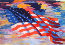 "...and Our Flag Was Still There!" by Melinda Bula, California. Part of The National Quilt Museum Collection